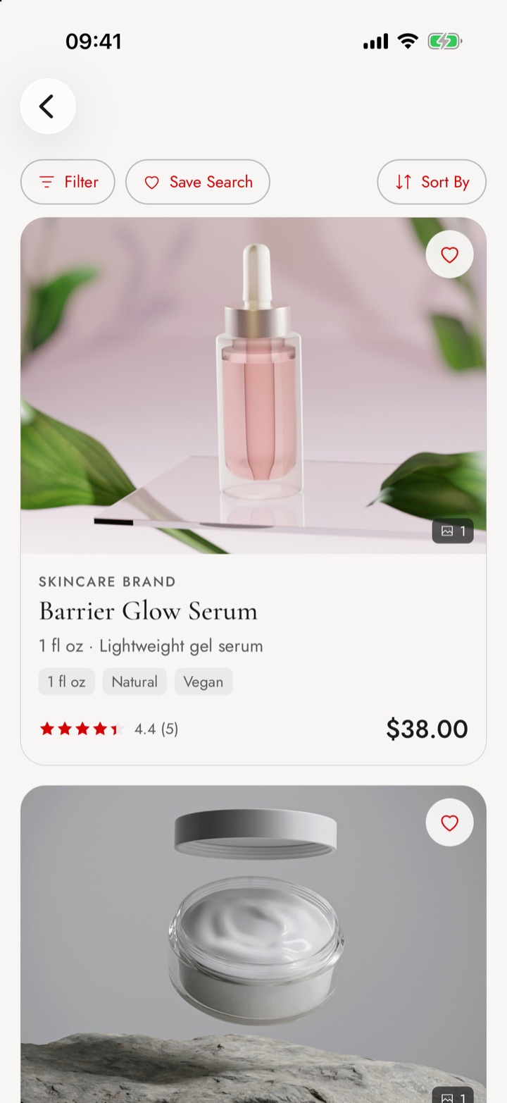 Search results in the Truemuse app